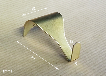 Moulding Hook with Hole, Dimensions