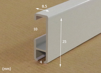 Clip-rail - Wall System, Dimensions (mm)