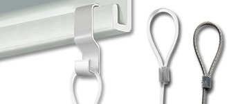 S-hook Anchor for looped Perlon Cord, Steel Cable
